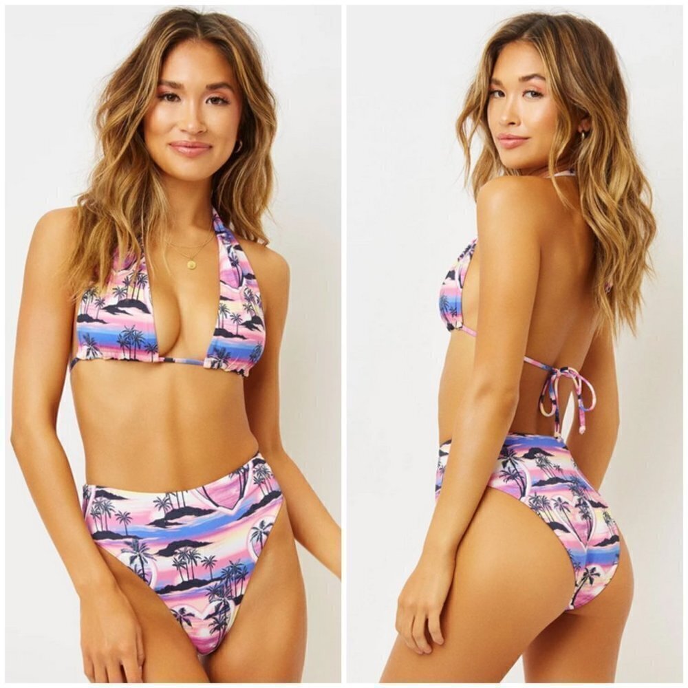 💕FRANKIES BIKINIS💕 Juju Bottom ~ Ocean Front Print XS NWT